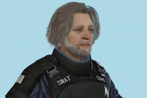 Hank Anderson S.W.A.T. Detroit, DBH, Become-Human, swat, police, police-man, man, male, people, xna, characters, animated